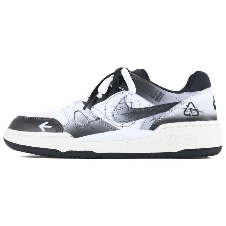 Nike Nike Full Force Low Gray Order Leather Cushioning Low top Skateboard Shoes Men's Black White Gray