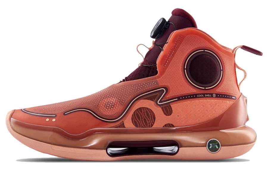 Li-Ning Li Ning YuShuai Evolution Violent Orange Cushioning Slip Resistant Abrasion Resistant High top Basketball Shoes Men's