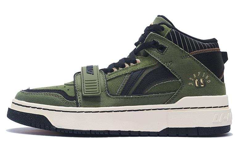Li-Ning Li Ning Rookie Mid top Vintage Basketball Shoes Men's Green Black