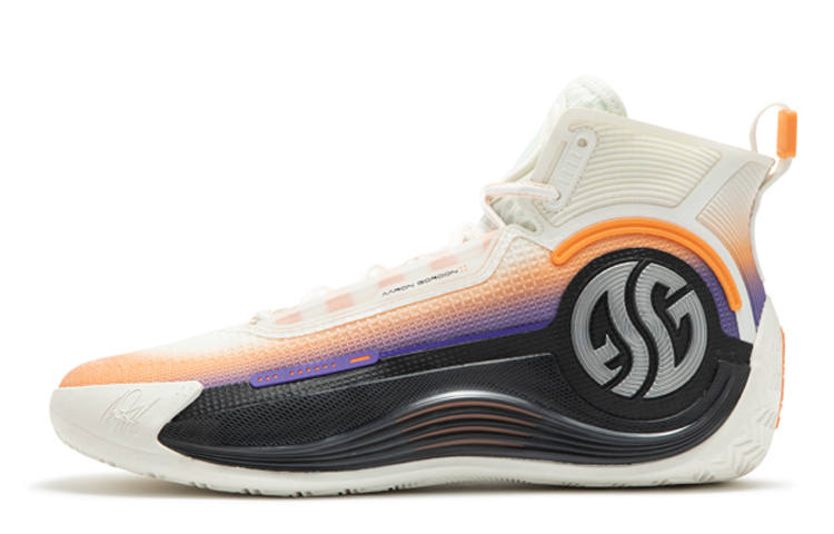 361° AG 4 SOAR CQT Cushioning Slip Resistant Abrasion Resistant Breathable High top Basketball Shoes Men's White Orange