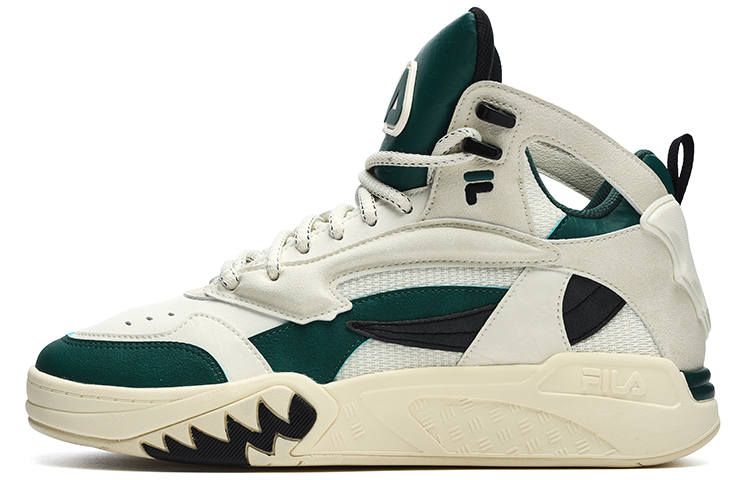 FILA FUSION DESPERADO Outlaw Desperado Textile, Synthetic Leather Mid top Vintage Basketball Shoes Men's White Green
