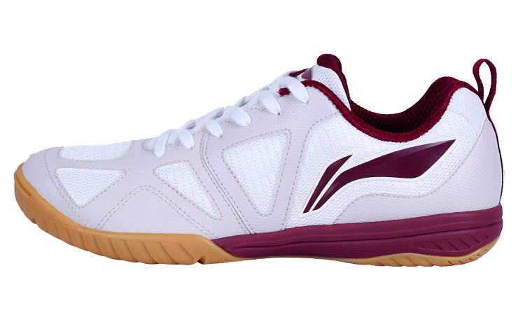 Li-Ning Li Ning Cushioning Slip Resistant Abrasion Resistant Low top Table Tennis Shoes Unisex Gray Deep Red