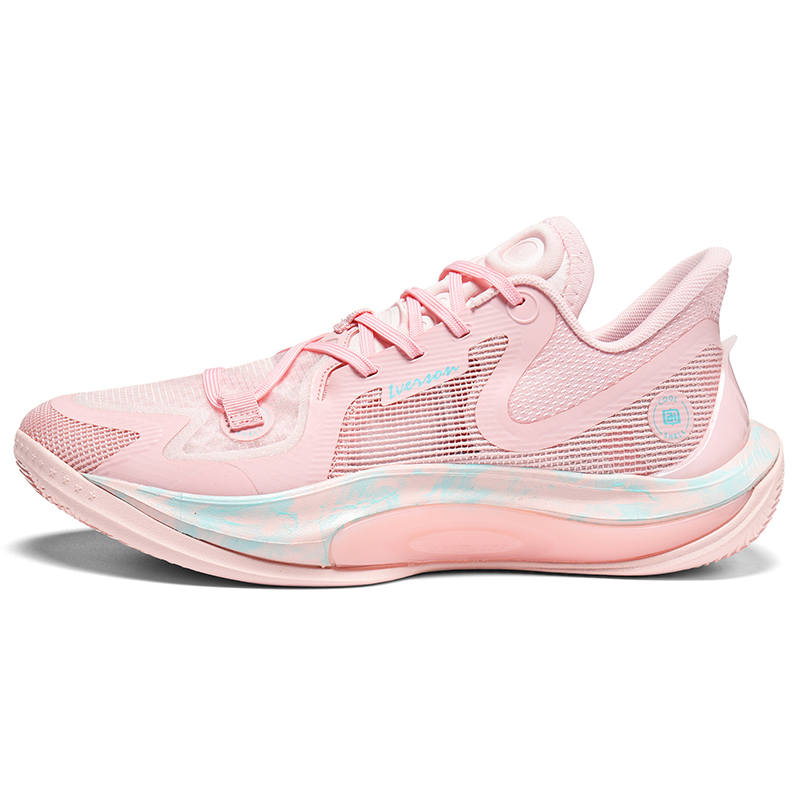 IVERSON Low top Basketball Shoes Unisex Soft Peach Pink Teal