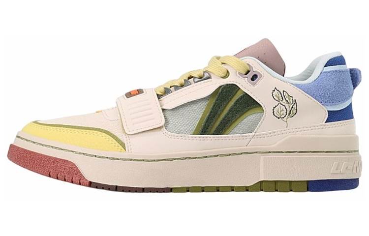 Li-Ning Li Ning Slip Resistant Abrasion Resistant Low top Vintage Basketball Shoes Yellow Green