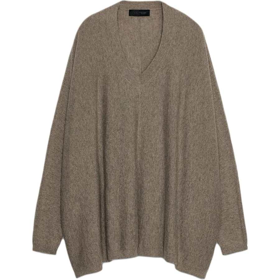 ZARA Knitwear Women's Mink Crew Neck Moderate