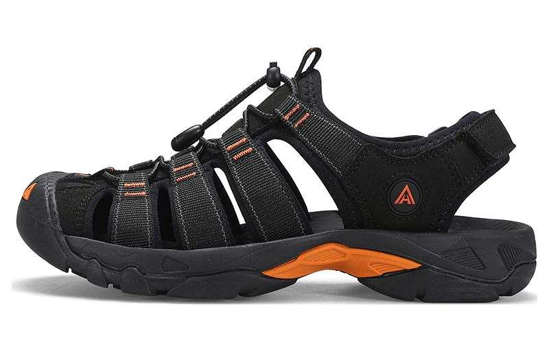 HUMTTO Beach River Trekking Shoes Sports Sandals Men's Black Orange