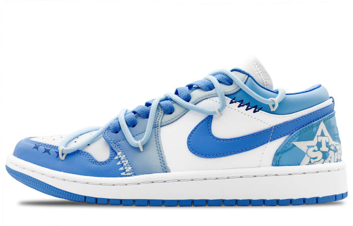 Jordan Jordan Air Jordan 1 Slip Resistant Cushioning Abrasion Resistant Low top Skateboard Shoes Women's University Blue