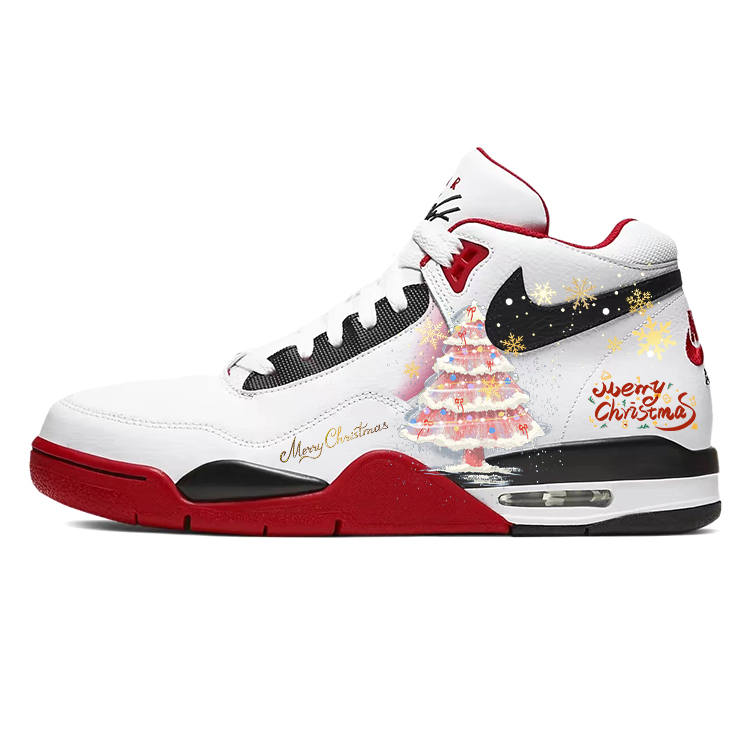 Nike Nike Flight Legacy Slip Resistant Abrasion Resistant Mid top Vintage Basketball Shoes Unisex Red