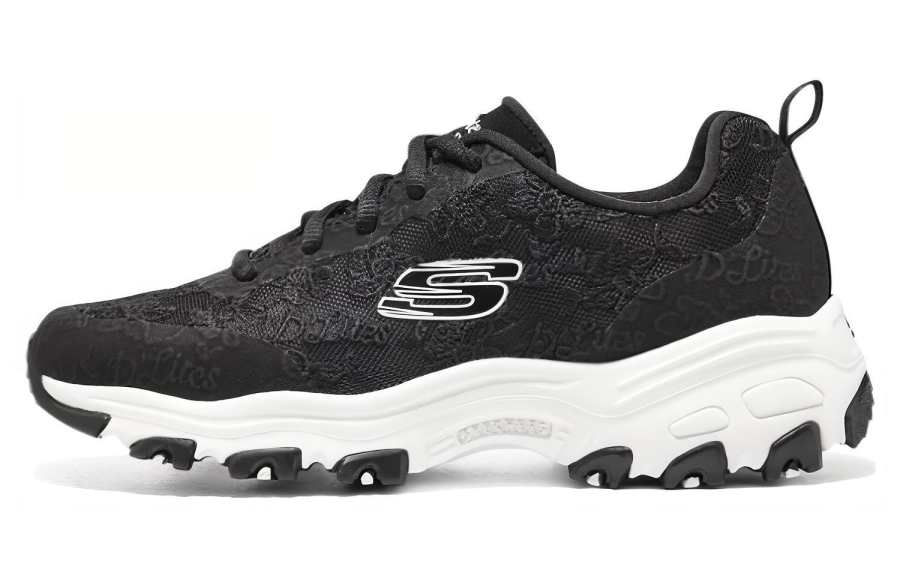 Skechers D'Lites 1.0 Fabric Classic And Versatile Low top Chunky Sneakers Women's Black