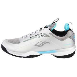 BONNY Slip Resistant Coverage Low top Badminton Shoes Unisex Silver Blue