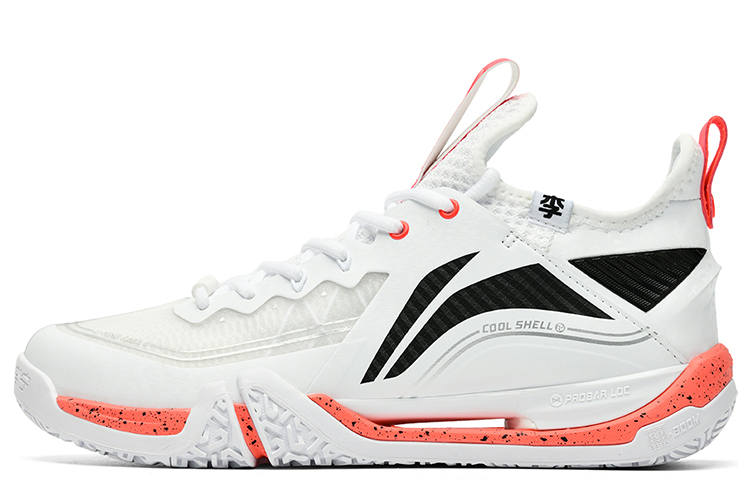 Li-Ning Li Ning Slip Resistant Abrasion Resistant Low top Badminton Shoes Unisex White