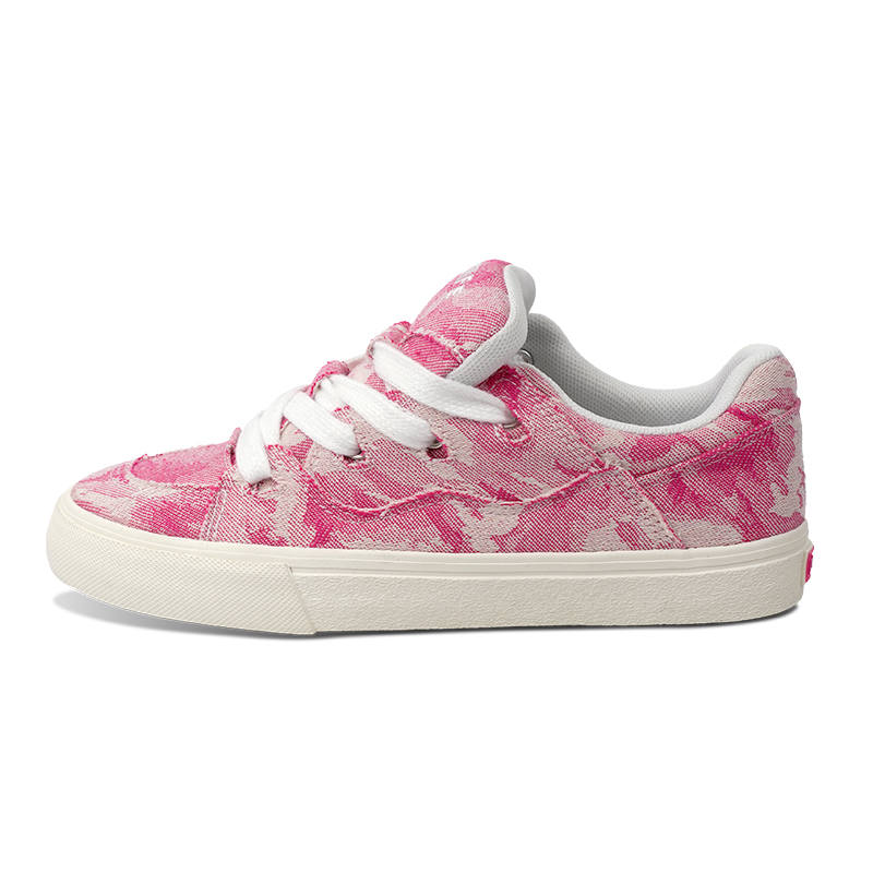 BURNING FLAME REVENFEXSPOTM x BURNING FLAME Thermal Height Increasing Low top Canvas Shoes Unisex Peach Pink