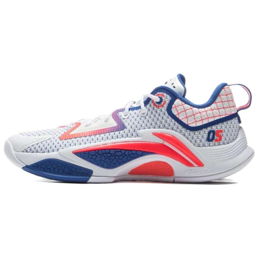 Li-Ning Li Ning BadFive Chase Hunt 1 Slip Resistant Coverage Lightweight Rebound Low top Basketball Shoes Men's White Blue