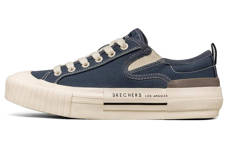Skechers New Moon Low Canvas Shoes Navy Women's