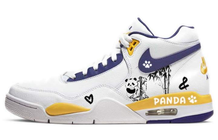 Nike Nike Flight Legacy Vintage Basketball Shoes Men's Mid Top Blue/White/Yellow
