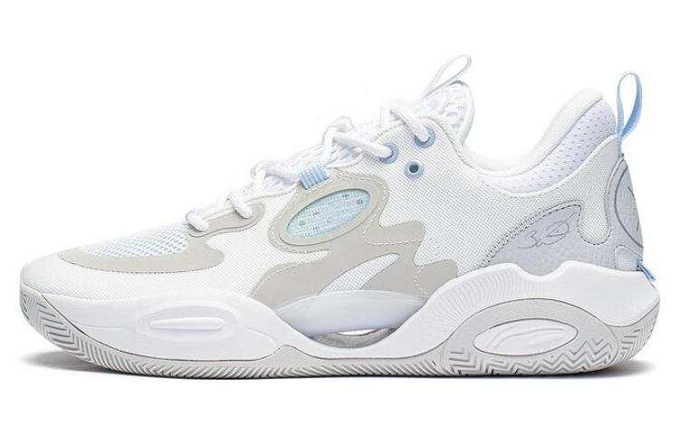 Li-Ning Li Ning Wade ALLDAY Wade ALLDAY Comfortable Abrasion Resistant Breathable Low top Basketball Shoes Men's White Gray