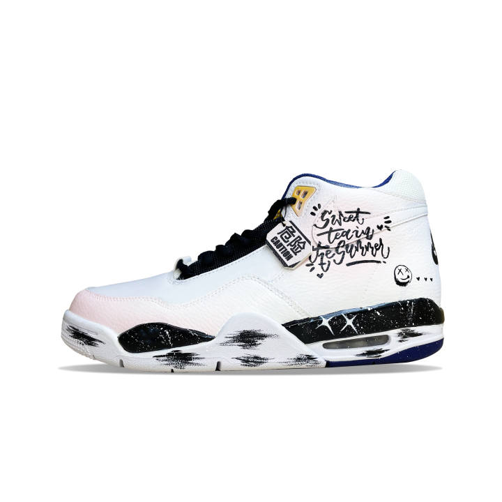 Nike Nike Flight Legacy Pink Ink Mid top Vintage Basketball Shoes Men's White