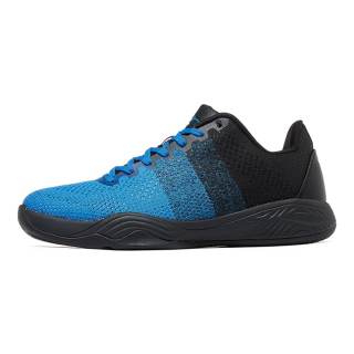 VOIT Basketball Shoes Men's Low Top Black/Ice Blue