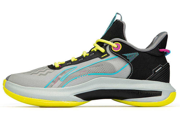Li-Ning Li Ning Comfortable Cushioning Slip Resistant Abrasion Resistant Low top Basketball Shoes Men's Gray Black