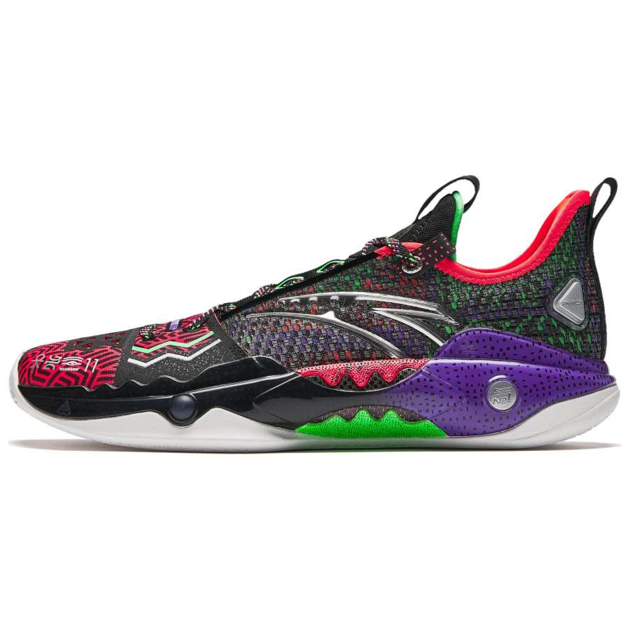 Anta Shock Wave 5 Pro Low top Basketball Shoes Men's Black Multicolor