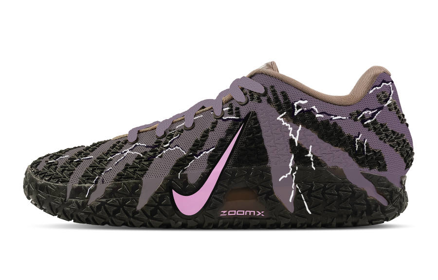 Nike Nike Ja Morant 3 Lightning Neon Abrasion Resistant Low top Basketball Shoes Men's Black Purple