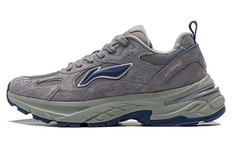 Li-Ning Li Ning Beicheng Cushioning Slip Resistant Abrasion Resistant Support Low top Chunky Sneakers Men's Gray