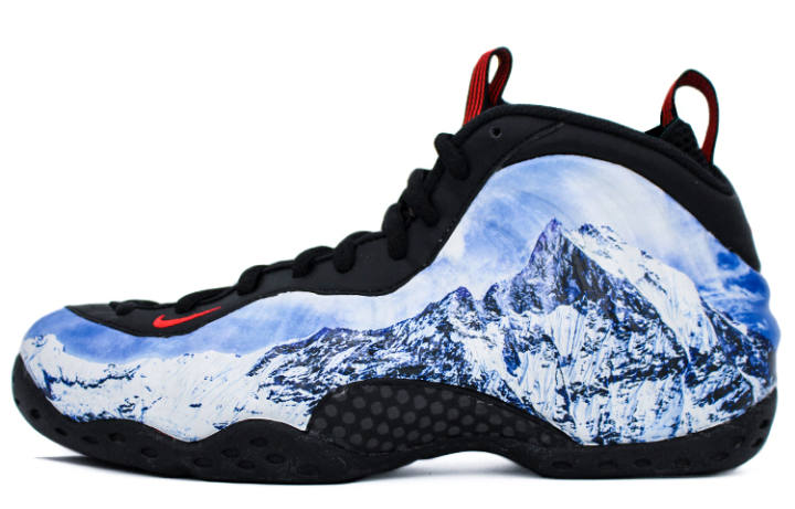 Nike Nike Foamposite One Mid top Vintage Basketball Shoes Men's White Blue