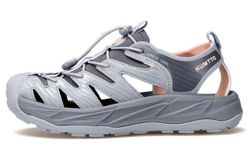 HUMTTO Abrasion Resistant Anti Collision Cushioning Breathable Grip Wrap up Sandals Women's Gray