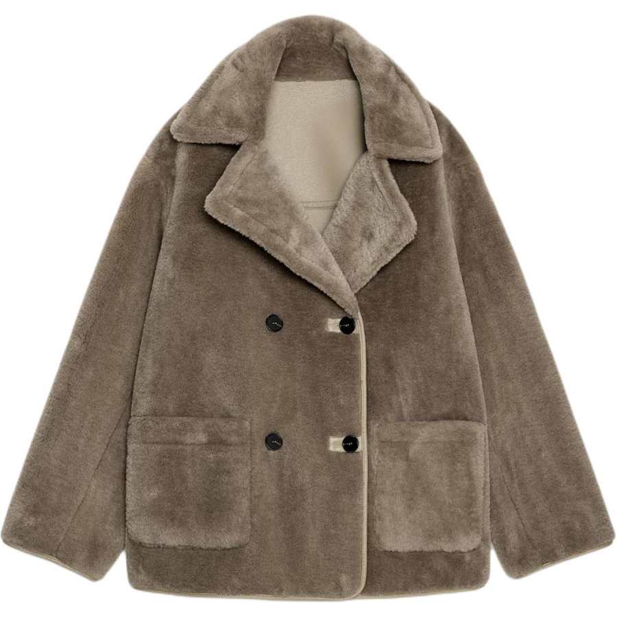 ZARA Velvet Jackets Women's Dark Taupe Lapel Moderate