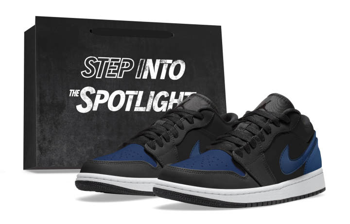 Jordan Jordan Air Jordan 1 Abrasion Resistant Low top Skateboard Shoes Unisex Black Blue
