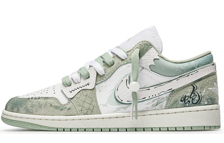 Jordan Jordan Air Jordan 1 LOW Super Bagel, Serpent's Elegance, Year Of The Snake CNY Serpent Auspicious, Distressed, Blended