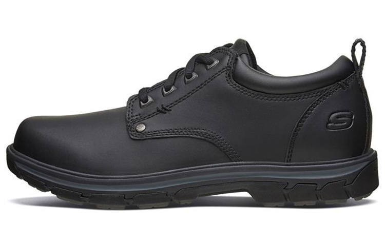 Skechers Casual Leather Shoes Men's Low Top Black