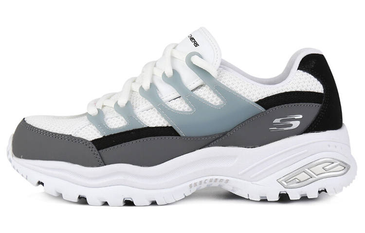 Skechers D'Lites Low Top Daddy Shoes White/Grey Women's