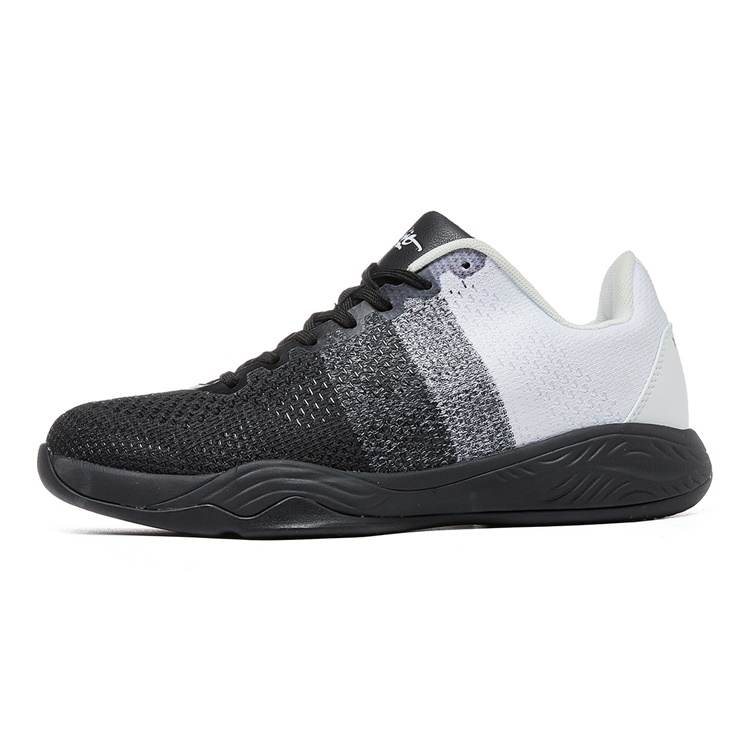 VOIT Basketball Shoes Men's Low Top Black/Ice White