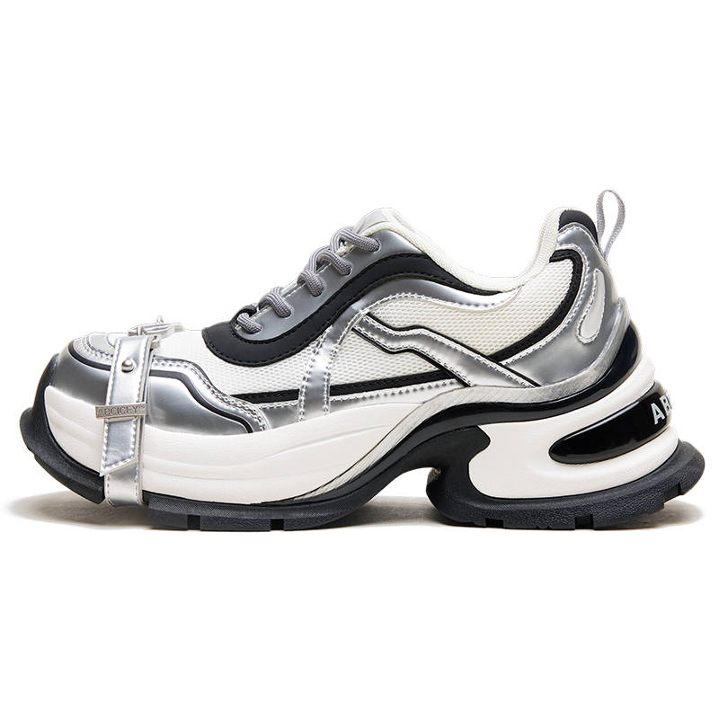ABCICEY ABCICEY Chunky Sneakers Unisex Low Top Silver