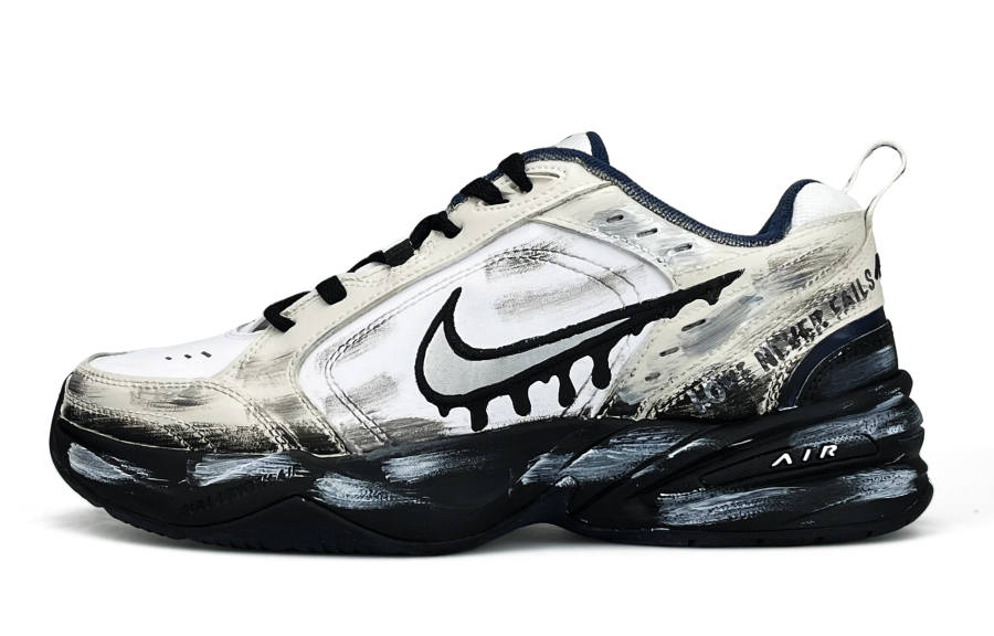 Nike Nike Air Monarch 4 Abrasion Resistant Abrasion Resistant Low top Chunky Sneakers Unisex Black Gray White