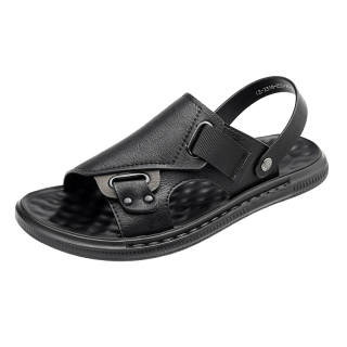 SHENNUO Beach Sandals Men's Black/Gray