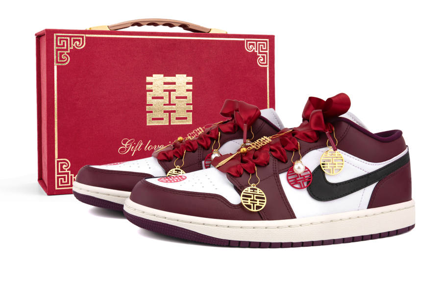 Jordan Jordan Air Jordan 1 Low top Basketball Shoes Unisex Burgundy