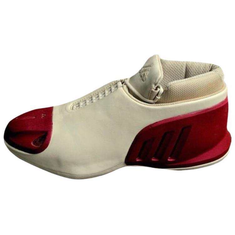 Adidas Adidas Slip Resistant Abrasion Resistant Mid top Vintage Basketball Shoes Unisex White Red