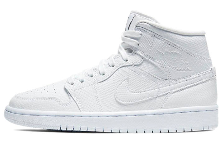 Jordan Jordan 1 Mid White Snakeskin Women's
