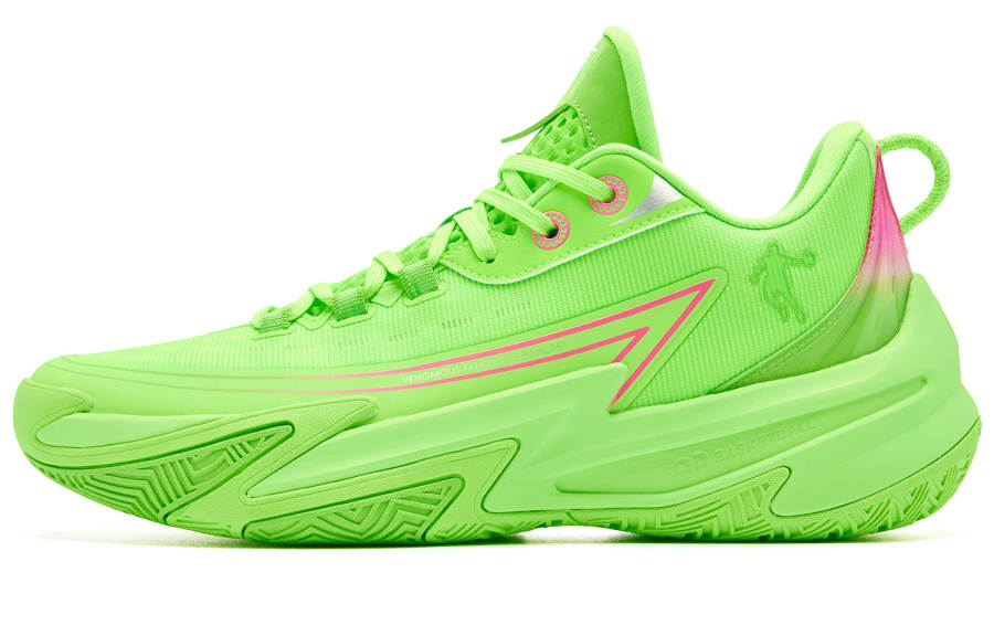 QIAODAN Poison Fang TEAM Cushioning Coverage, Rebound, Breathable, Slip Resistant Low Top Basketball Shoes Men's Green