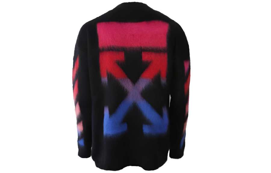 OFF-WHITE OFF WHITE Brushed Mohair Diag Arrows Logo Knit Sweater