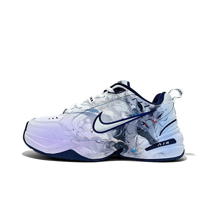 Nike Nike Air Monarch 4 White Navy Slip Resistant, Abrasion Resistant, Height Increasing