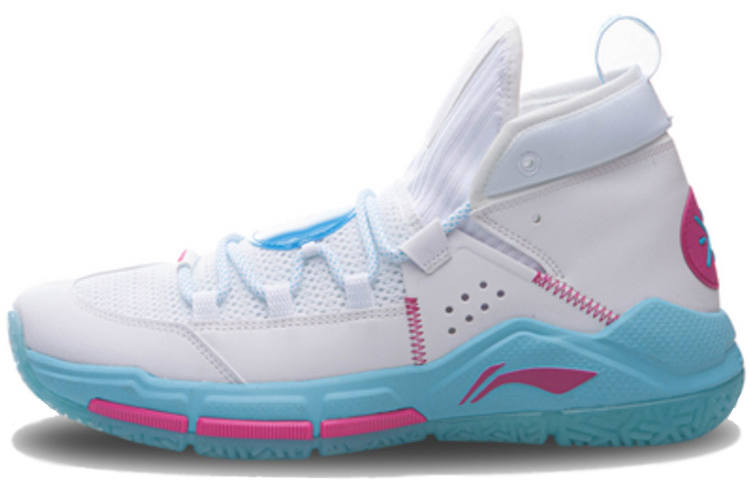 Li-Ning Li Ning ALL DAY 5 Synthetic Leather Slip Resistant Abrasion Resistant Mid top Basketball Shoes Men's White