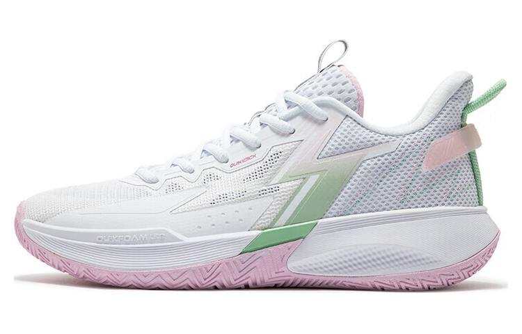361° BIG3 Team 3.0 Comfortable Slip Resistant And Breathable Low top Basketball Shoes Men's White Green Pink