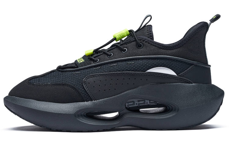 361° Basketball Shoes Men's Low Top Obsidian Black/Neon Solar Yellow
