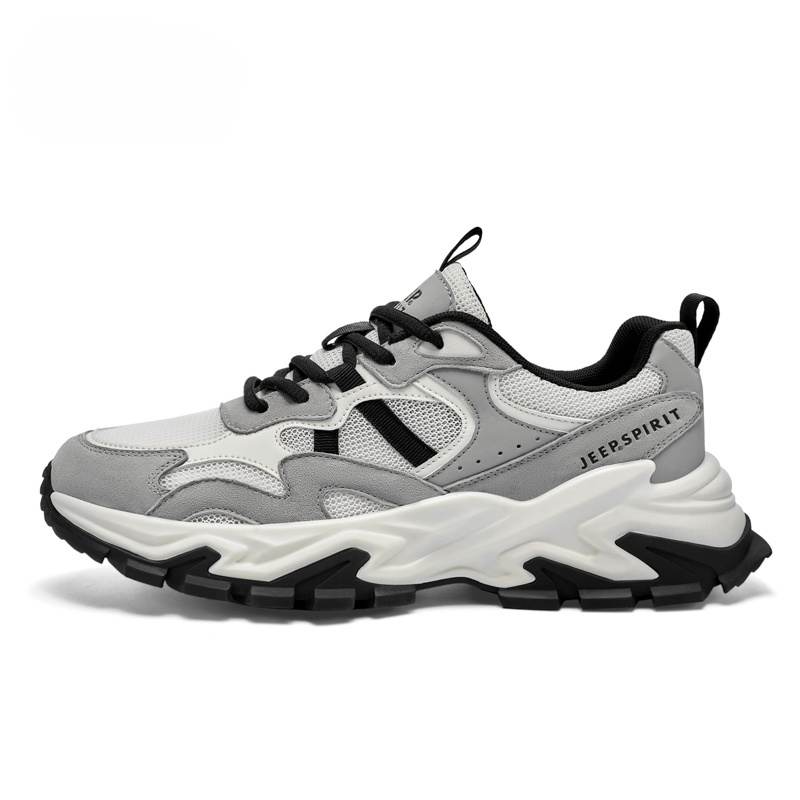 JEEP SPIRIT Breathable Low top Chunky Sneakers Men's Light Sandy