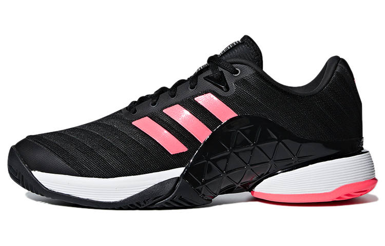 Adidas Adidas Barricade 2018 Fashion Abrasion Resistant Abrasion Resistant Low top Tennis Shoes Men's Black Pink