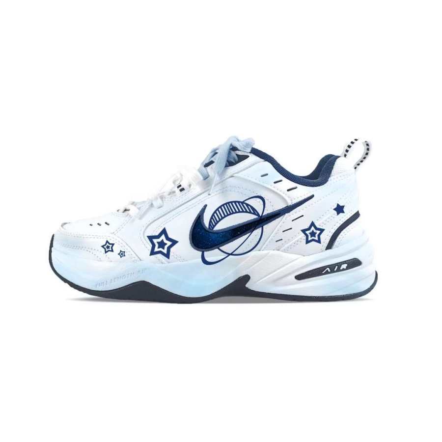 Nike Nike Air Monarch 4 Abrasion Resistant Breathable Low top Chunky Sneakers Unisex Blue White