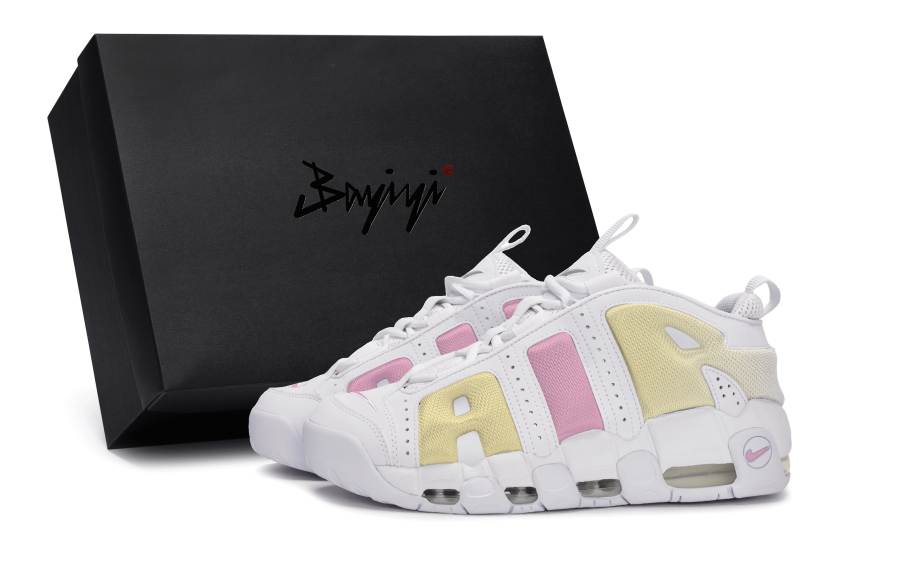 Nike Nike Air More Uptempo Vintage Basketball Shoes Unisex Low Top Pink/Yellow